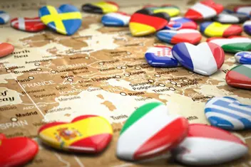 Heart Flags On A Vintage Style Europe Map 2026 03 19 21 49 33 Utc 1